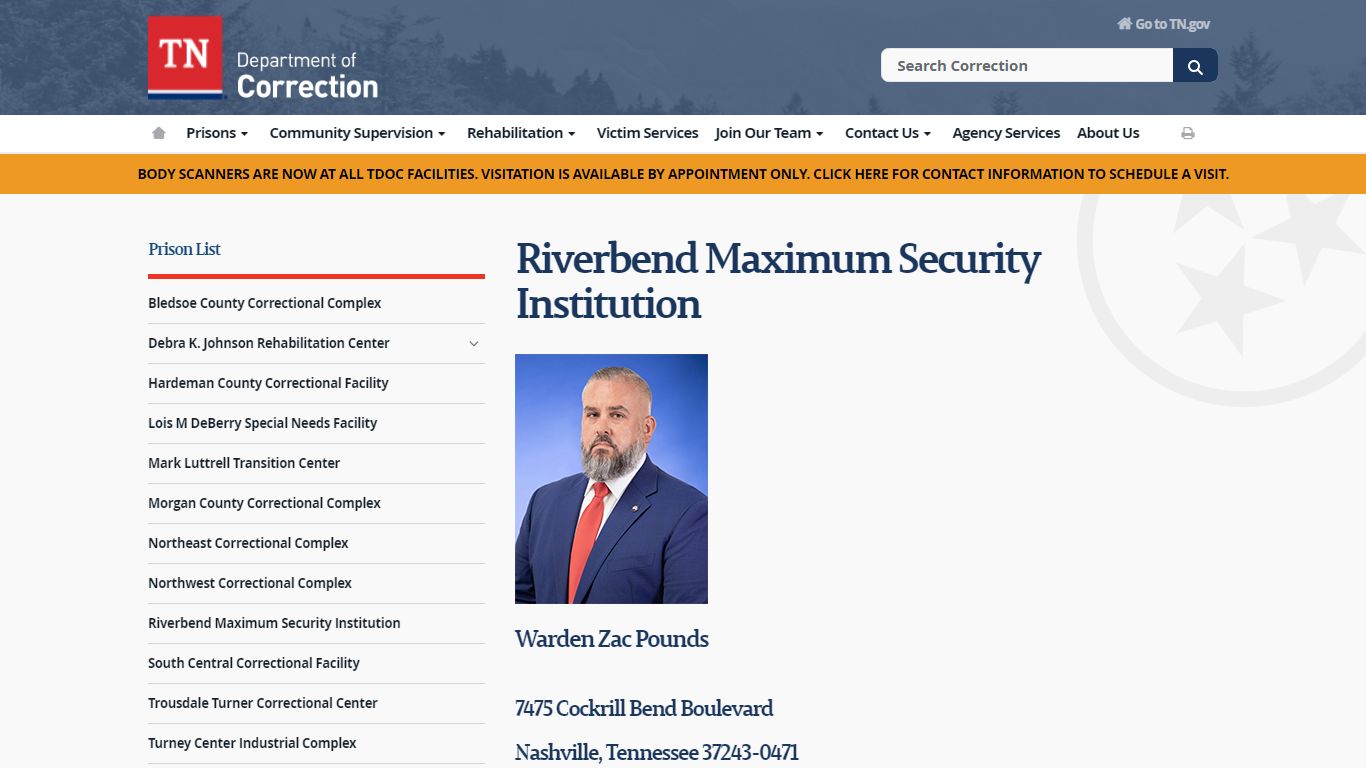 Riverbend Maximum Security Institution - TN.gov